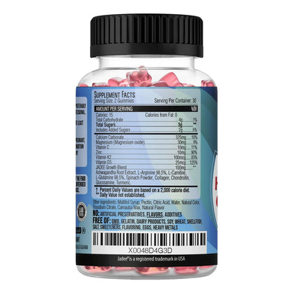 Gomitas De Calcio 325 Mg Para Crecimiento De Altura Con Ashwagandha Y Vitaminas