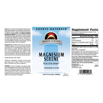 Polvo De Magnesio Sabor Mandarina 255 Gr Serene Science Cuerpo Pacifico