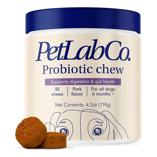 Probióticos Para Perros PetLab Co 30 Masticables Sabor Cerdo Salud Digestiva E Inmunológica