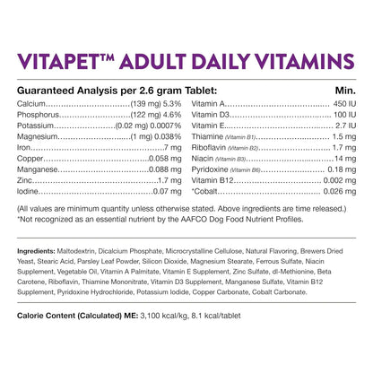 Tabletas Para Mejorar Aliento Perros Adultos NaturVet Vita Pet Plus Liberacion Prolongada 365 Ct