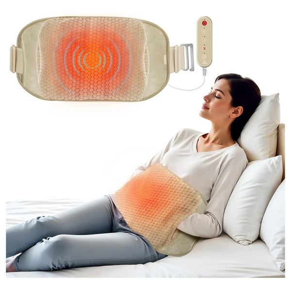 Almohadilla Termica Extragrande 61 Pulgadas Con Masaje Vibratorio Y Bolsillos Calientes Para Manos Alivio Profesional En Casa