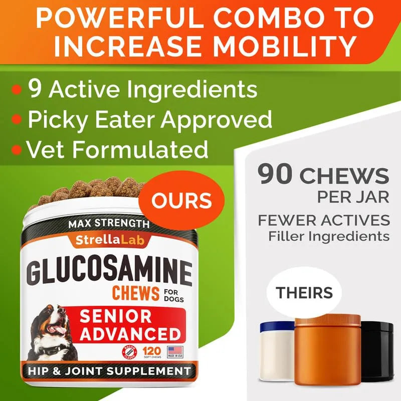 Suplemento Senior Advanced Glucosamina Condroitina Para Perros Alivia Dolor Articulaciones