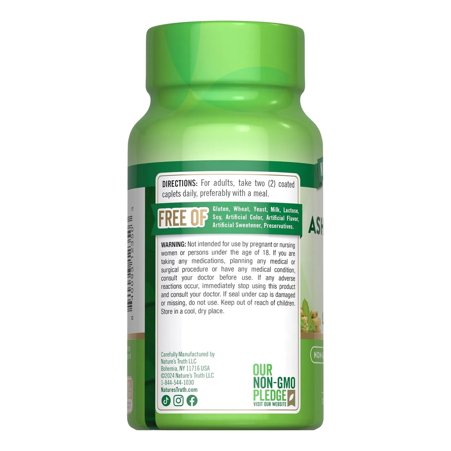 Natures Truth Ksm66 Ashwagandha Con L Theanine 60 Caplets Sin Sabor - Imagen 2