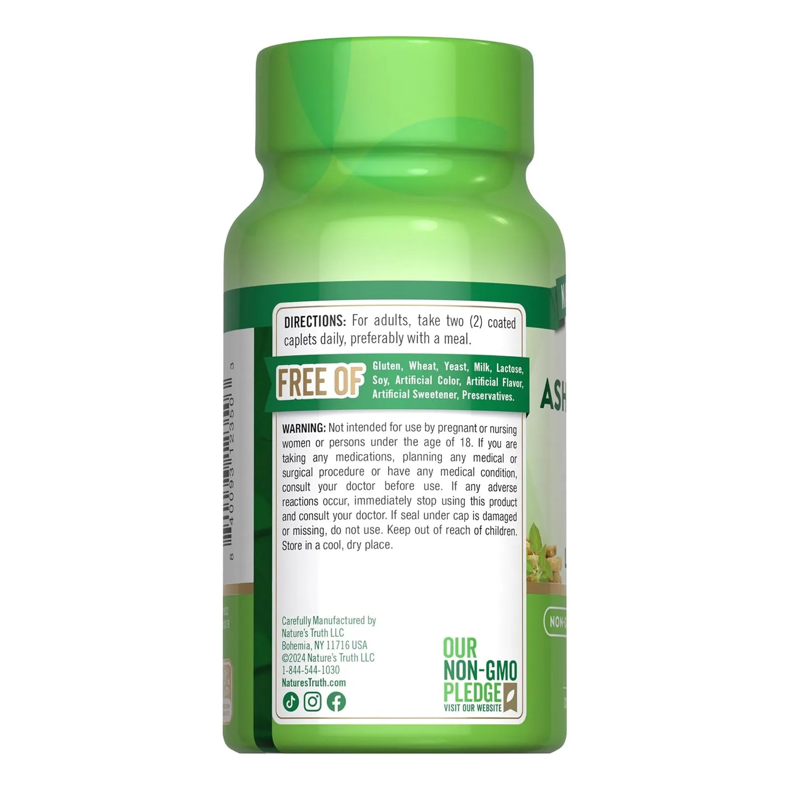 Natures Truth Ksm66 Ashwagandha Con L Theanine 60 Caplets Sin Sabor - Imagen 2
