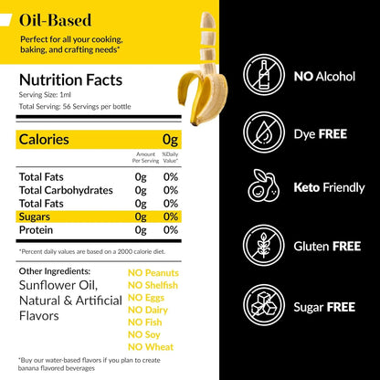 Extracto De Platano 2 Oz Saborizante Multiusos Soluble En Aceite Para Postres Y Hornear