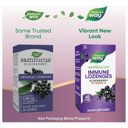 Nature's Way Sambucus Saúco Con Vitamina C 30 Pastillas Apoyo Inmunológico