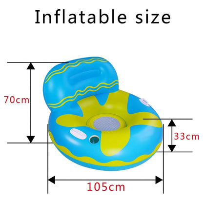 Flotador Tumbona Piscina Adultos Hamaca Flotante Malla Resistente Soporte Bebidas
