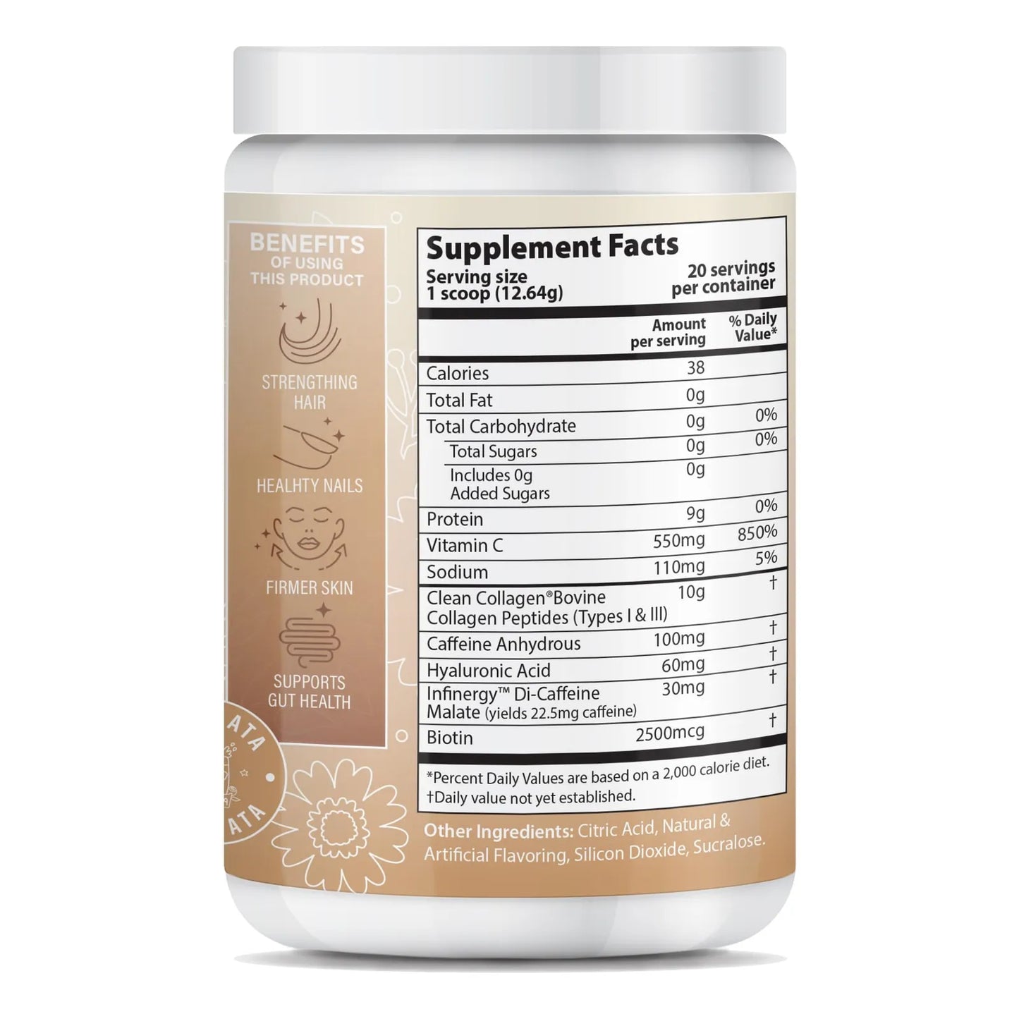 Colageno En Polvo Peptide Energy Para Piel Cabello Uñas Tipo I Y III Con Vitamina C