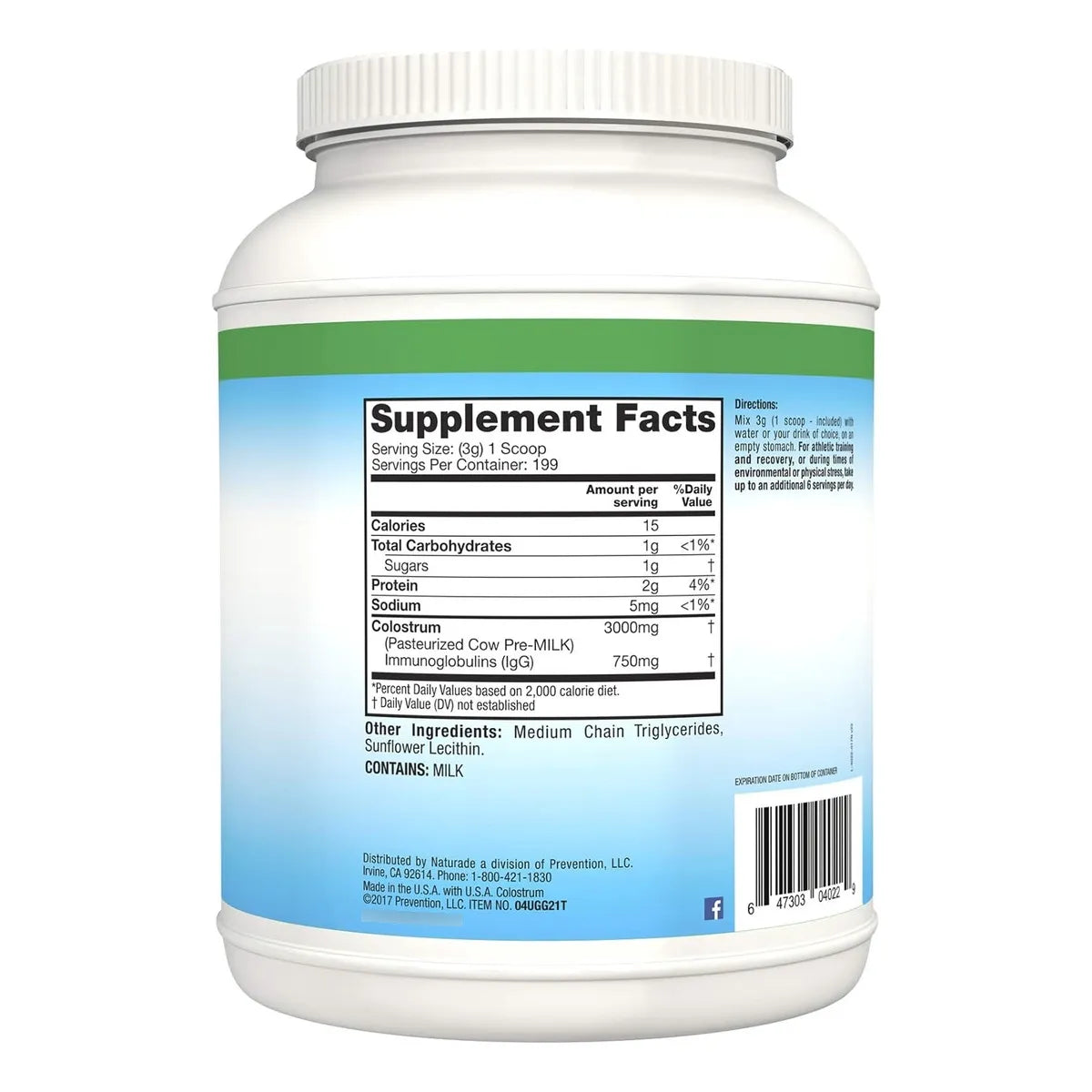 Polvo Calostro Plus Symbiotics 597 G Apoyo Inmunidad Rendimiento Atlético