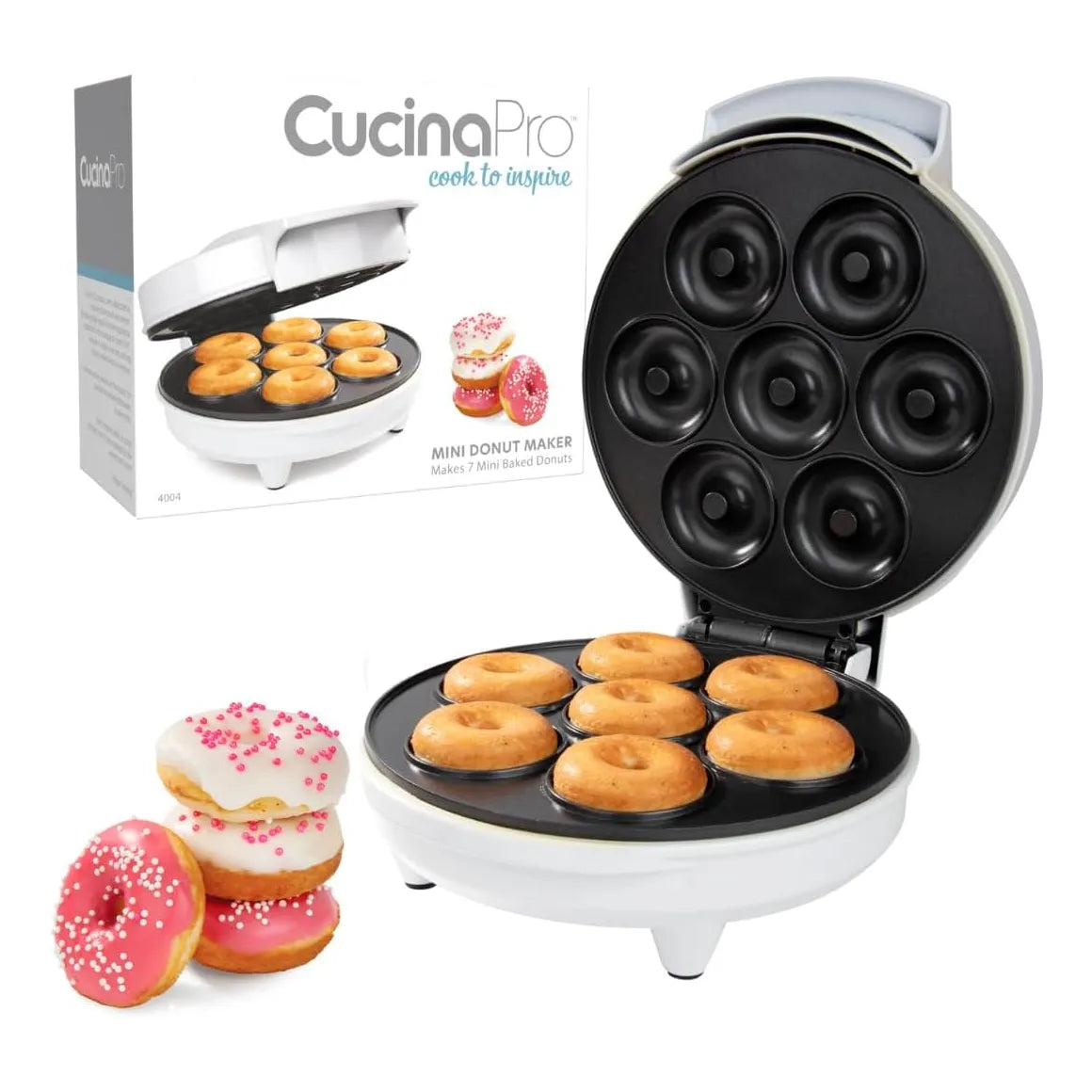Mini Donut Maker Eléctrica Haz 7 Donas En Minutos Antiadherente Y Fácil Limpieza