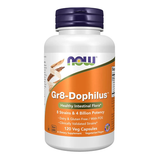 Probiotico Gr8 Dophilus 8 Cepas 4 Mil Millones 120 Capsulas NOW Suplementos