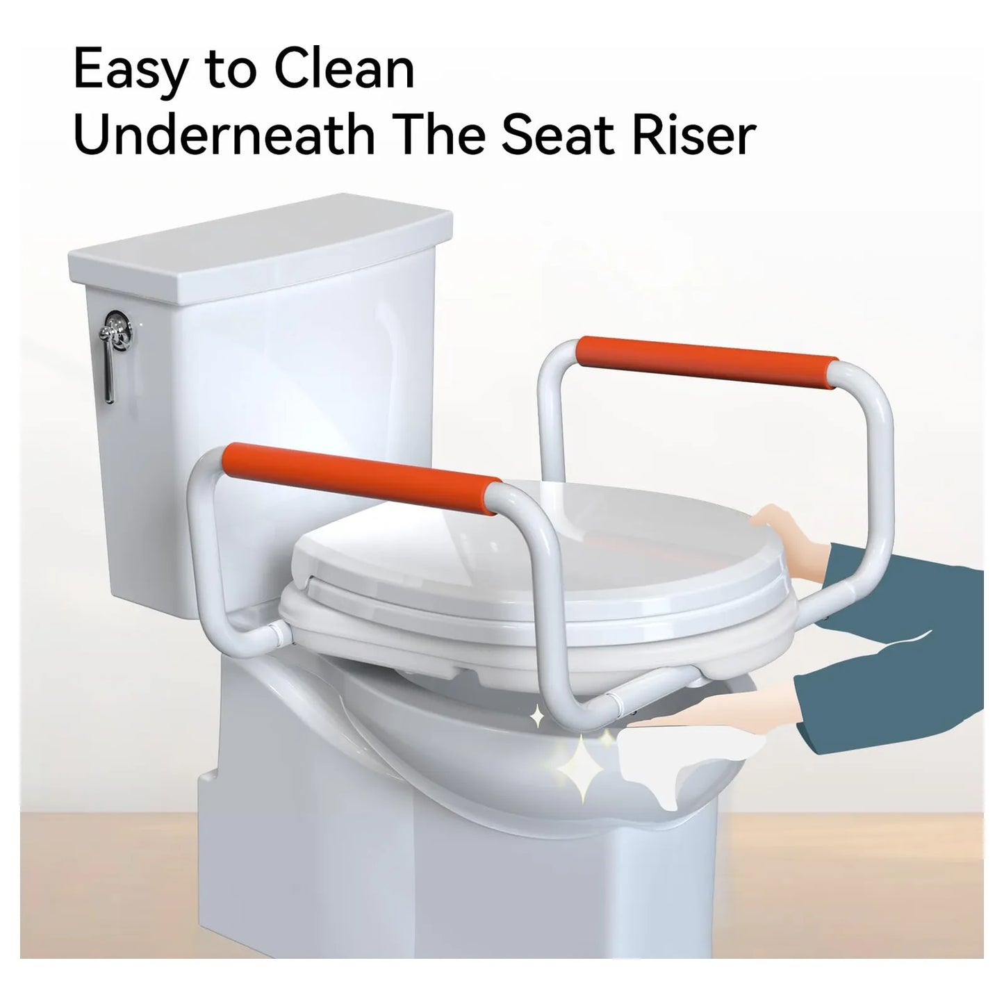 Elevador De Asiento Para Inodoro Con Asas Acolchadas 2 Pulgadas De Altura Seguro Y Comodo