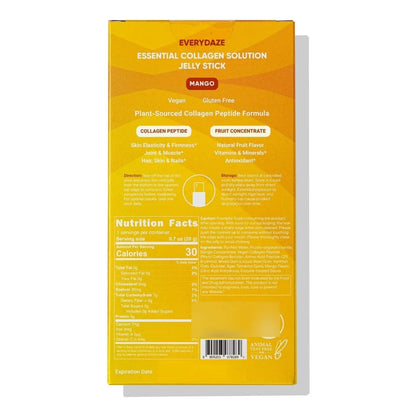 Gel De Colageno Esencial Sabor Mango 10 Paquetes Cabello Piel Uñas