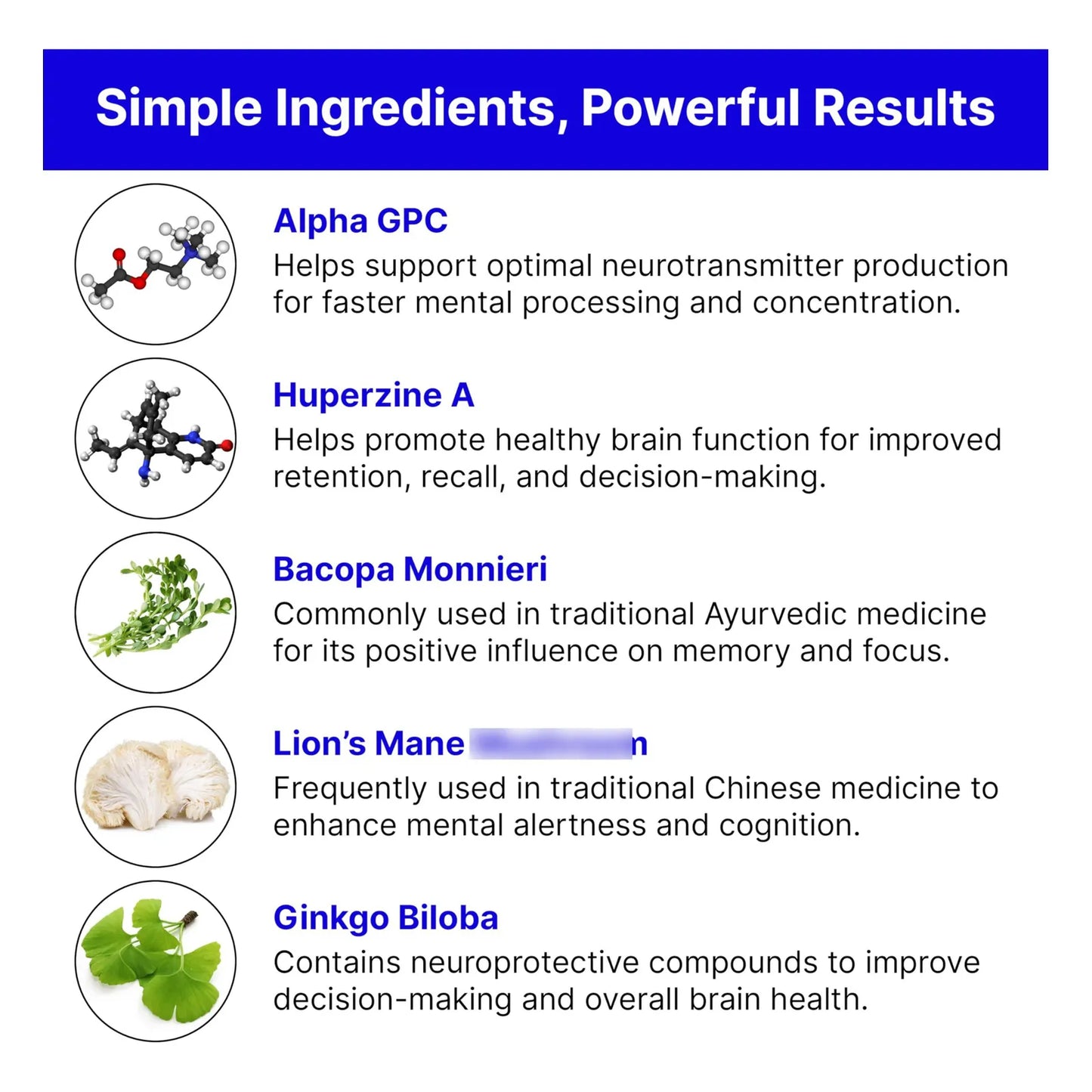 Capsulas Naturales Para Mejora Cognitiva 60 Unidades Formula Avanzada
