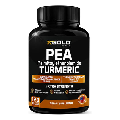 Palmitoiletanolamida 600 Mg Y Complejo De Curcumina Cúrcuma Suplemento Natural