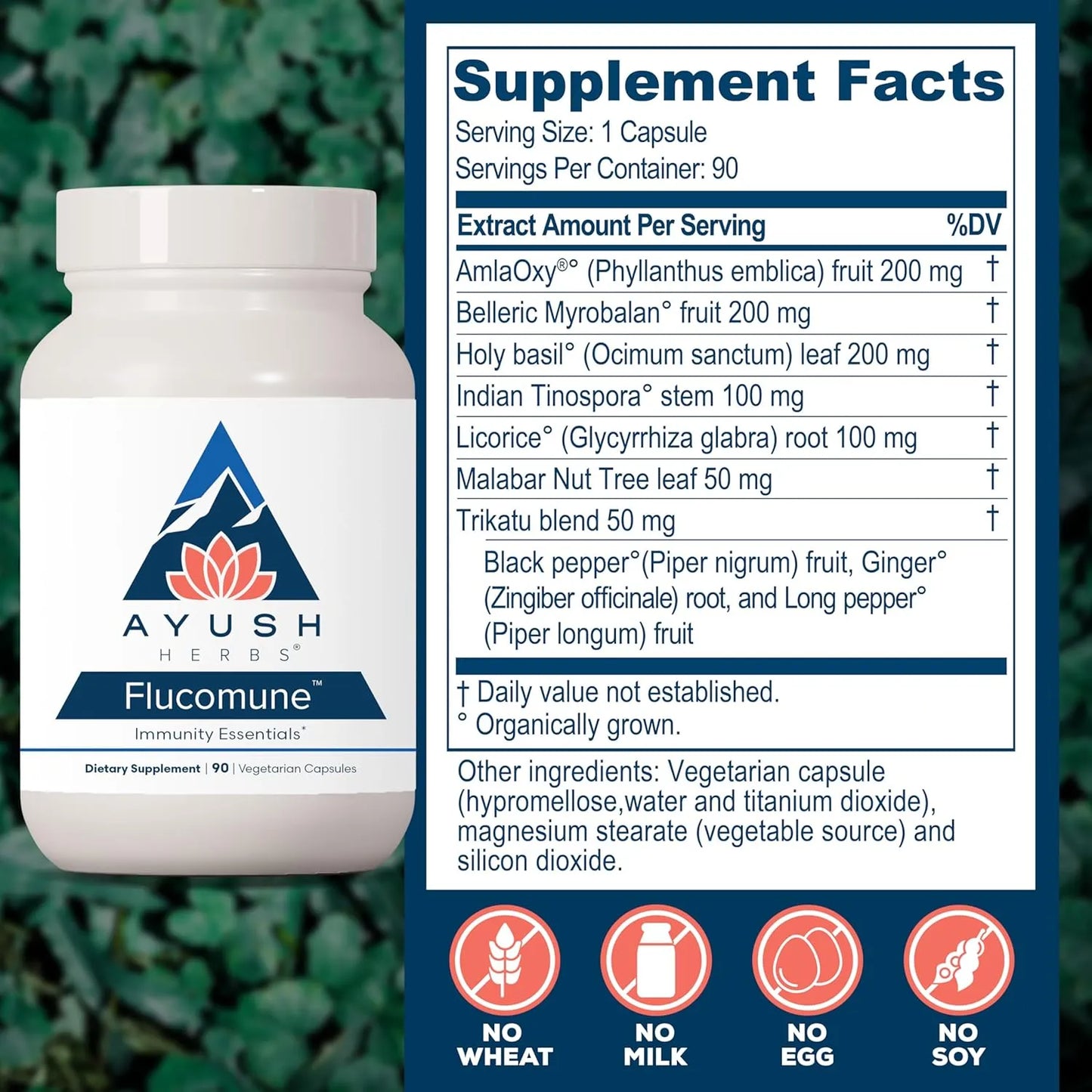 Mezcla Ayurvedica Amla Albahaca Apoyo Inmunologico Y Sinusal 90 Capsulas