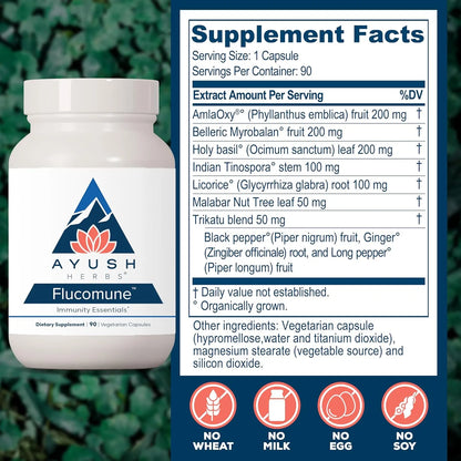 Mezcla Ayurvedica Amla Albahaca Apoyo Inmunologico Y Sinusal 90 Capsulas