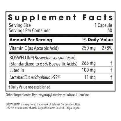 Cápsulas Lactobacillus Acidophilus L92 Con Incienso Indio Y Ácido Boswélico 60 Unidades