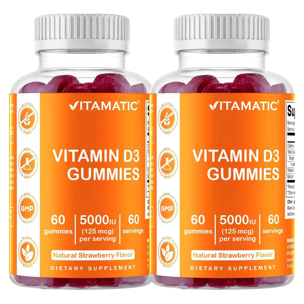 Gomitas Vitamina D3 5000 Ui Sabor Fresa Vitamatic Paquete X 2 120 Unidades