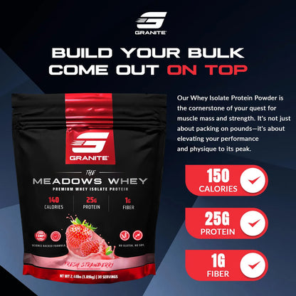 Proteina Aislada De Suero The Meadows Sabor Fresa 30 Porciones 150 Calorias
