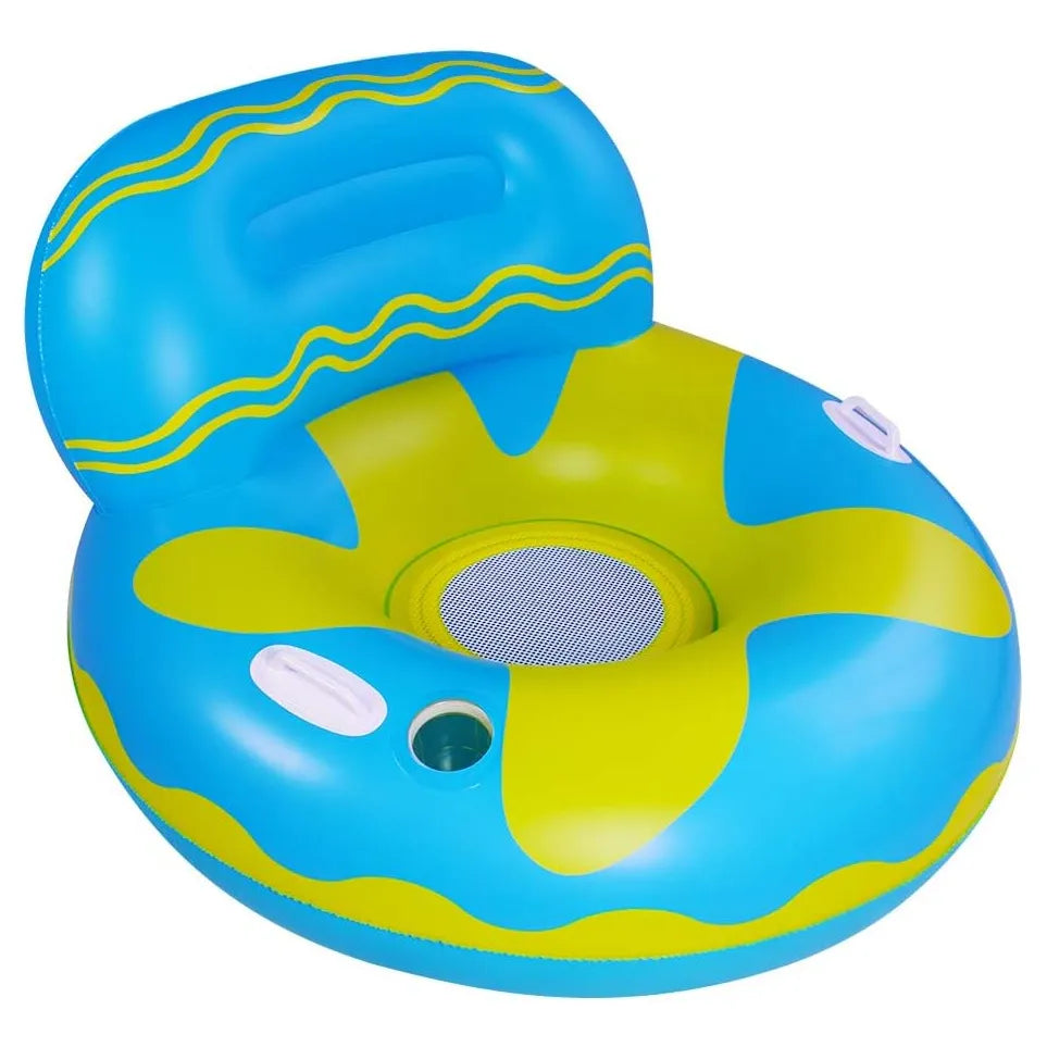 Flotador Tumbona Piscina Adultos Hamaca Flotante Malla Resistente Soporte Bebidas