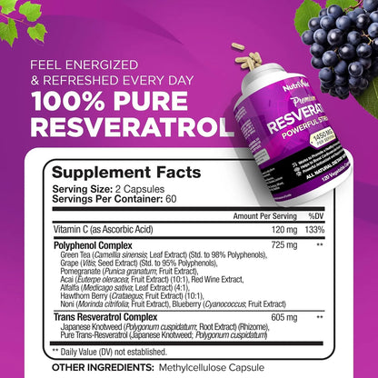 Extracto De Uva Roja Nutrivein Bienestar Diario 120 Cápsulas Sin Sabor - Imagen 2
