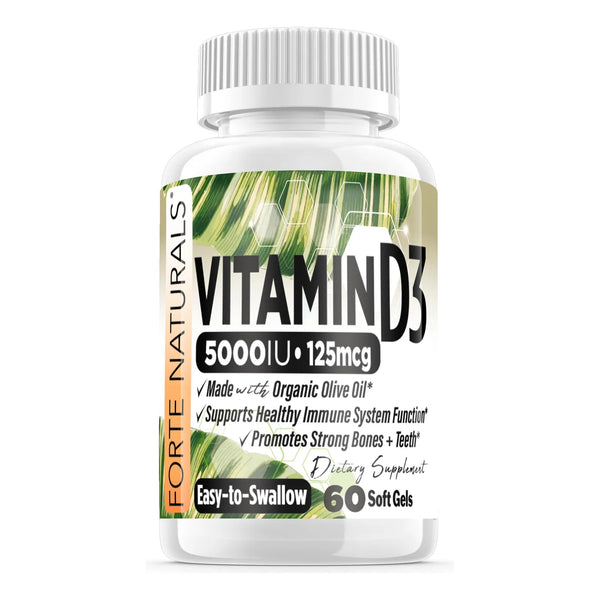 Cápsulas Blandas Vitamina D3 5000 UI Refuerza Huesos Inmunidad Y Ánimo