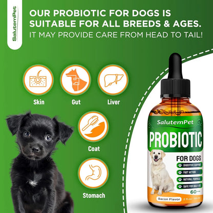 Probióticos Líquidos Para Perros Con Prebióticos Y Enzimas Digestivas 2 Onzas