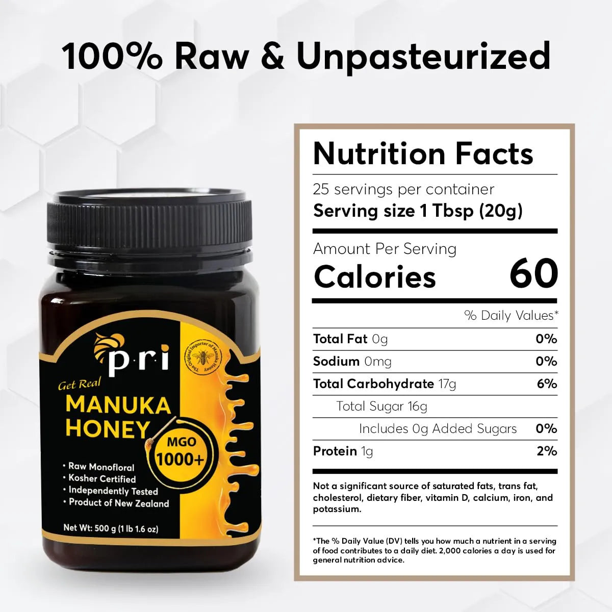 Miel De Manuka Mgo 1000 Natural Cruda 500g Tarro Beneficios Certificados