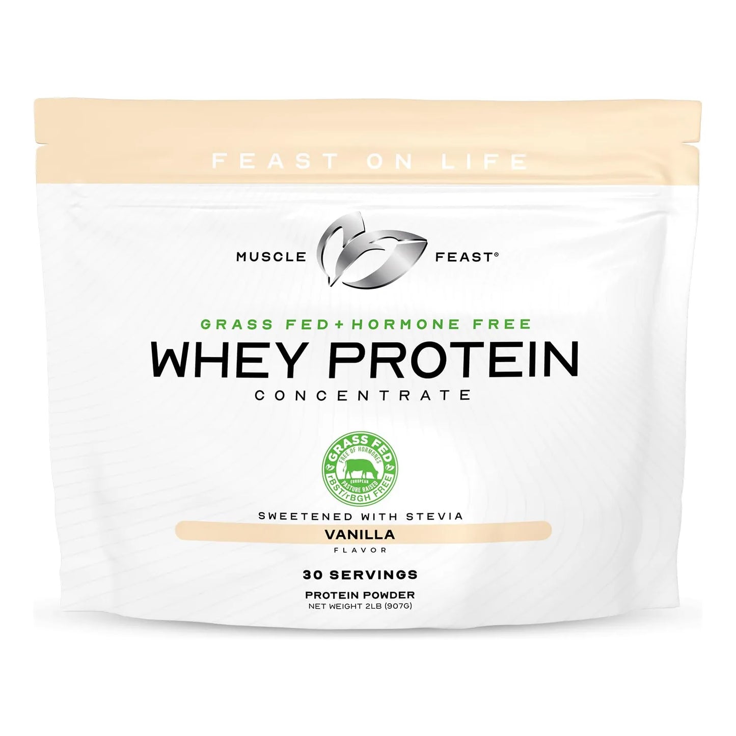 Proteina De Suero En Polvo Alimentada Con Hierba Natural Vainilla 2 Lb