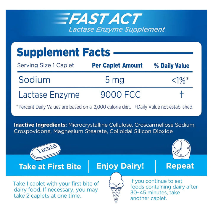 Lactaid Intolerantes Lactosa Masticable Rapida Accion 32 Und - Imagen 5