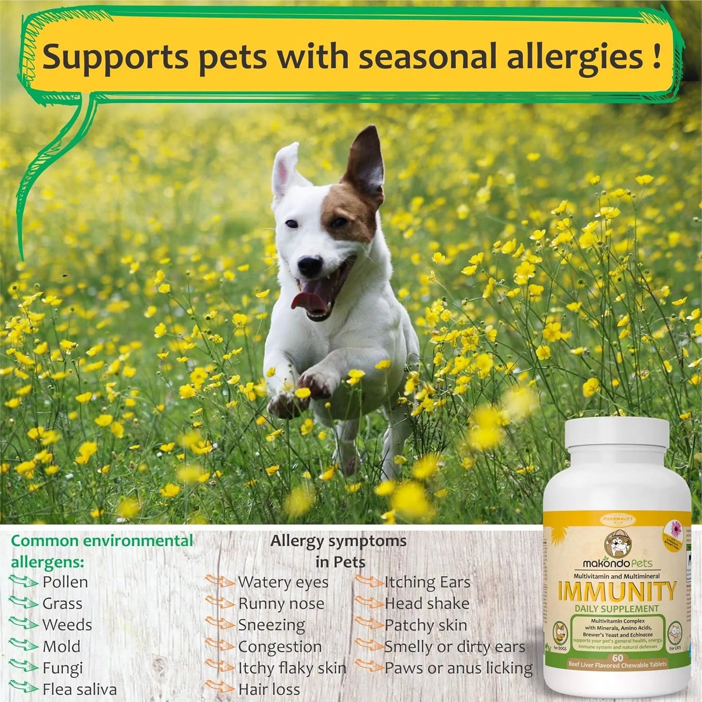 Suplemento Inmunológico Para Perros Alivio Alergias Vitaminas Minerales