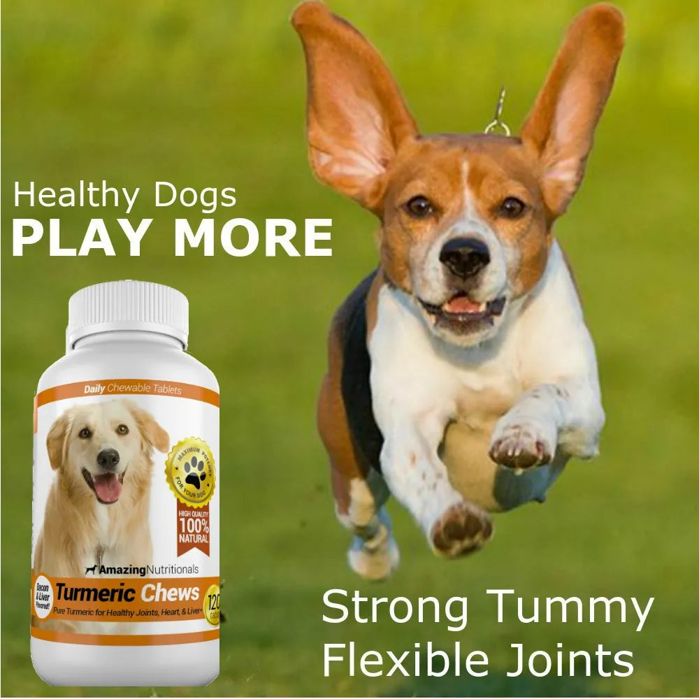 Antioxidante De Cúrcuma Para Perros Alivia Dolor Articular 120 Masticables