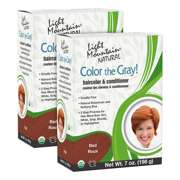 Tinte Acondicionador Cabello Gris Color Rojo 2 Pasos Sin Quimicos Light Mountain