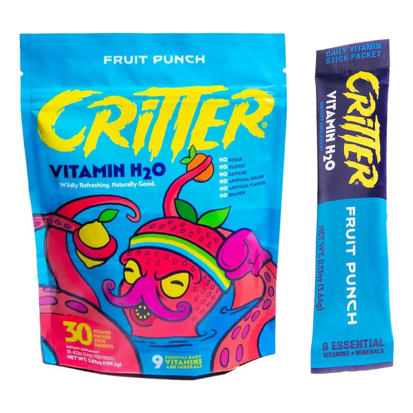 Vitamina H2O Critter Bebida Hidratante Con Electrolitos Y Vitaminas Para Niños 30 Paquetes