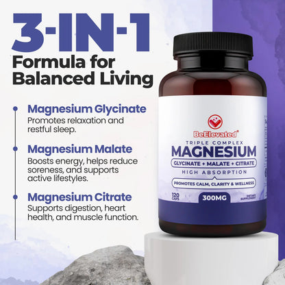 Suplemento De Magnesio Triple Complejo Alta Absorción Salud Cerebral Y Muscular