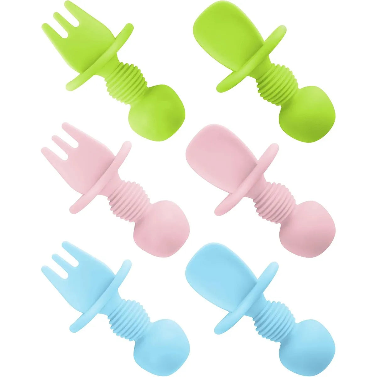 Juego Utensilios Silicona Bebé Destete Led Seguro Divertido
