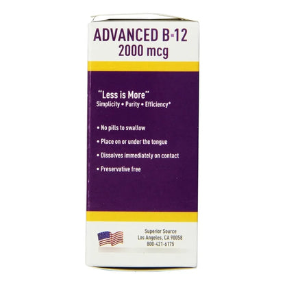 Tabletas De B12 2000 Mcg 60 Unidades Energía Salud Ósea Y Muscular