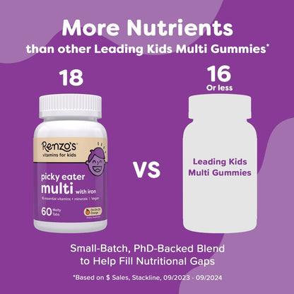 Multivitamínico Infantil Con Hierro Vitaminas D3 K2 60 Tabletas Sabor Naranja