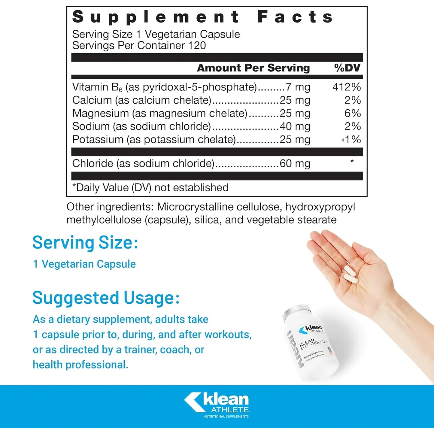 Electrolitos Klean Athlete 120 Capsulas Hidratacion Optima Nsf Certified