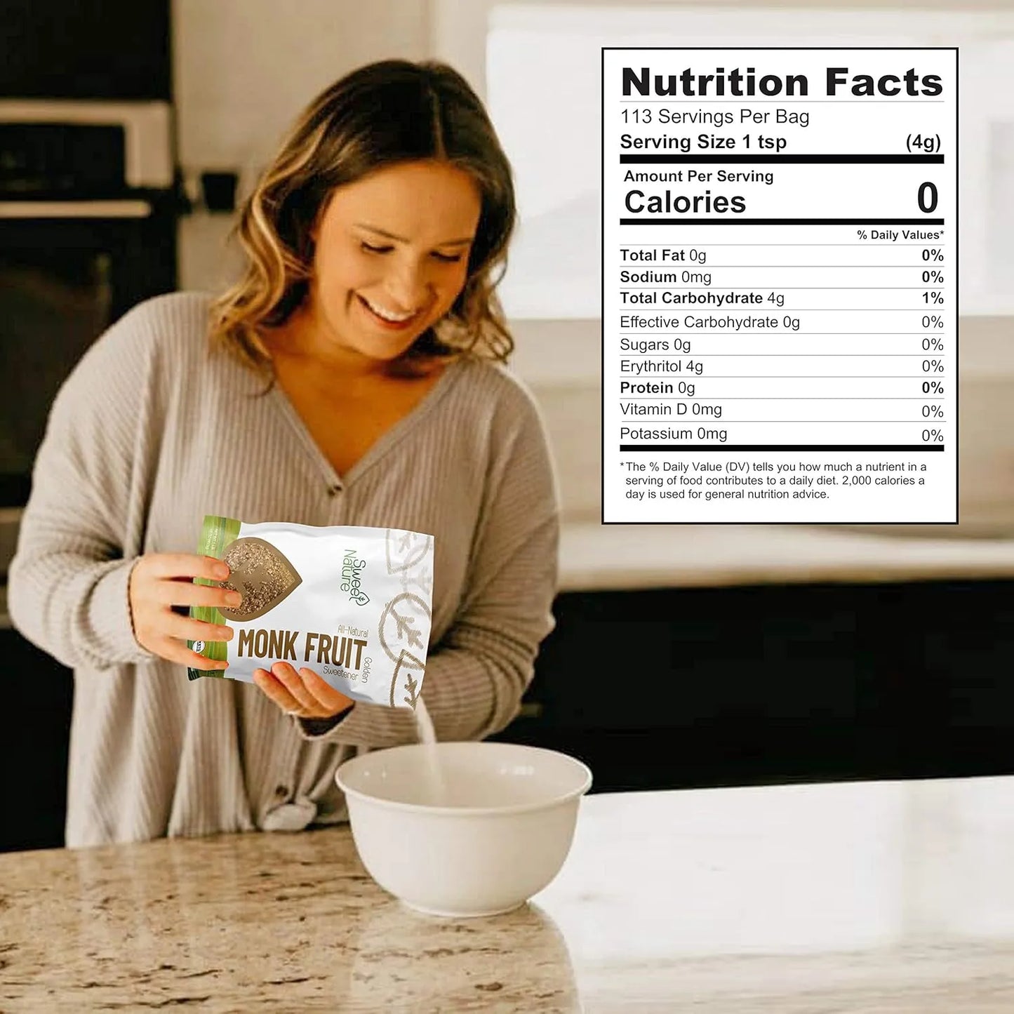 Edulcorante De Fruta De Monje Sin Omg 450g Sin Gluten Ecológico