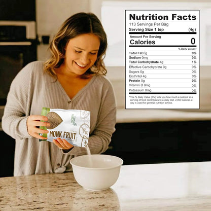 Edulcorante De Fruta De Monje Sin Omg 450g Sin Gluten Ecológico