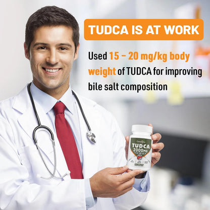 TUDCA 2000 Mg Tabletas Suplemento Hepático Potente Desintoxicación Hígado