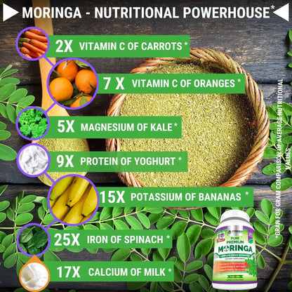 Moringa Organica En Polvo Fresh Healthcare 180 Capsulas Superalimento Premium