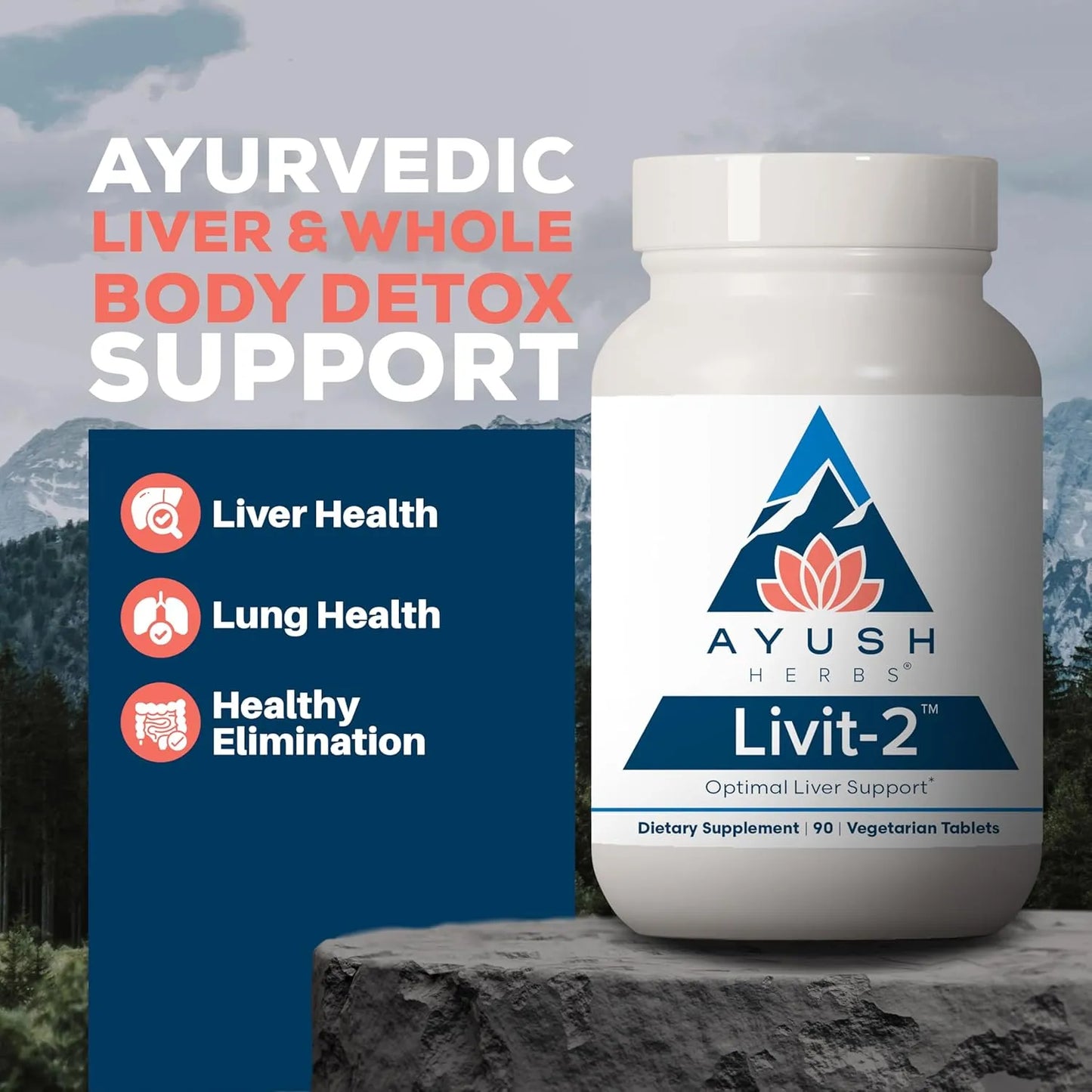 Suplemento Hepatico Ayurvédico Ayush Herbs Livit 2 90 Tabletas Naturales