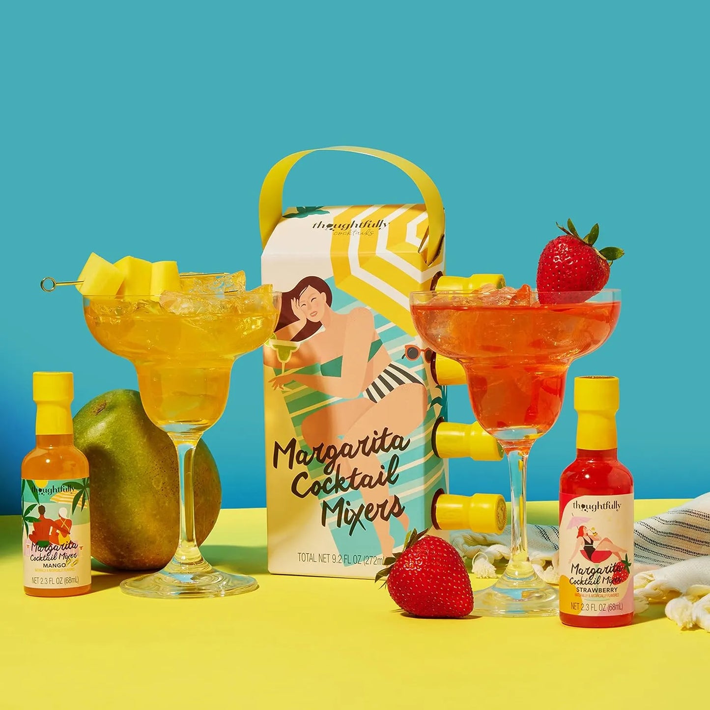 Juego Mezclador Margarita Sabores Naranja Fresa Mango Sandia Lima Listo Para Regalo