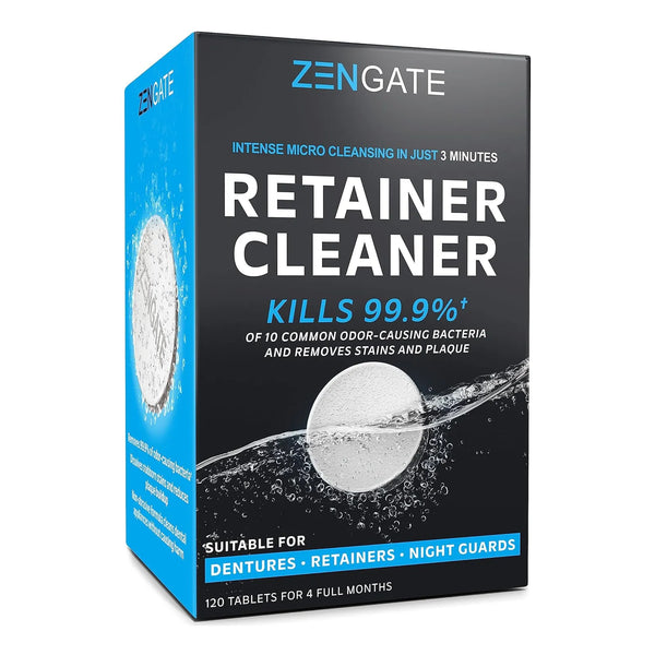 Tabletas Limpiadoras Dentaduras Zengate 120 Unidades Elimina Placa Y Mal Olor