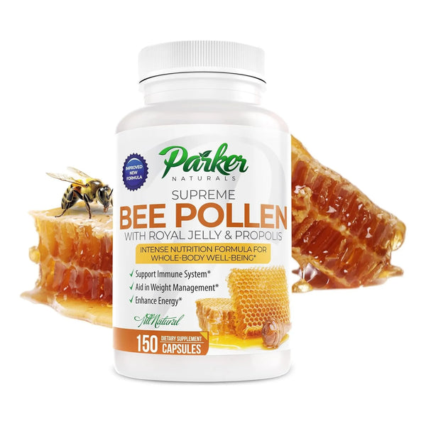 Cápsulas De Polen De Abeja 3520 Mg Con Jalea Real Y Propóleo Supreme Bee Suplemento Natural 150 Unidades
