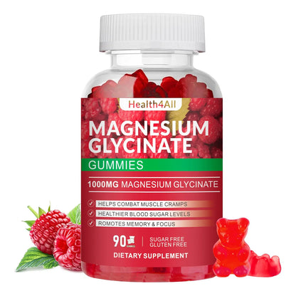 Gomitas De Magnesio Y Potasio 1000 Mg Sin Azúcar Para Relajación y Energía