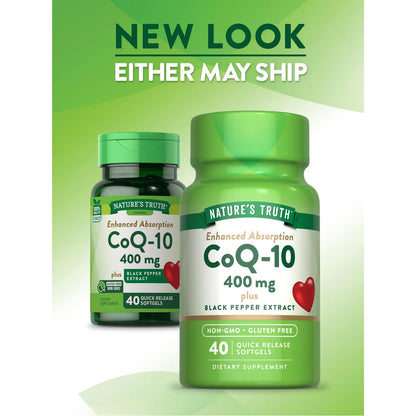 Cápsulas Blandas CoQ10 400mg Alta Absorción Antioxidante Energía